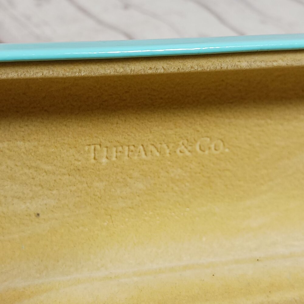 Tiffany & Co. Hard Shell Eyeglass Case Tiffany Blue Ext. Tan Suede Interior 6x2" - Picture 7 of 15